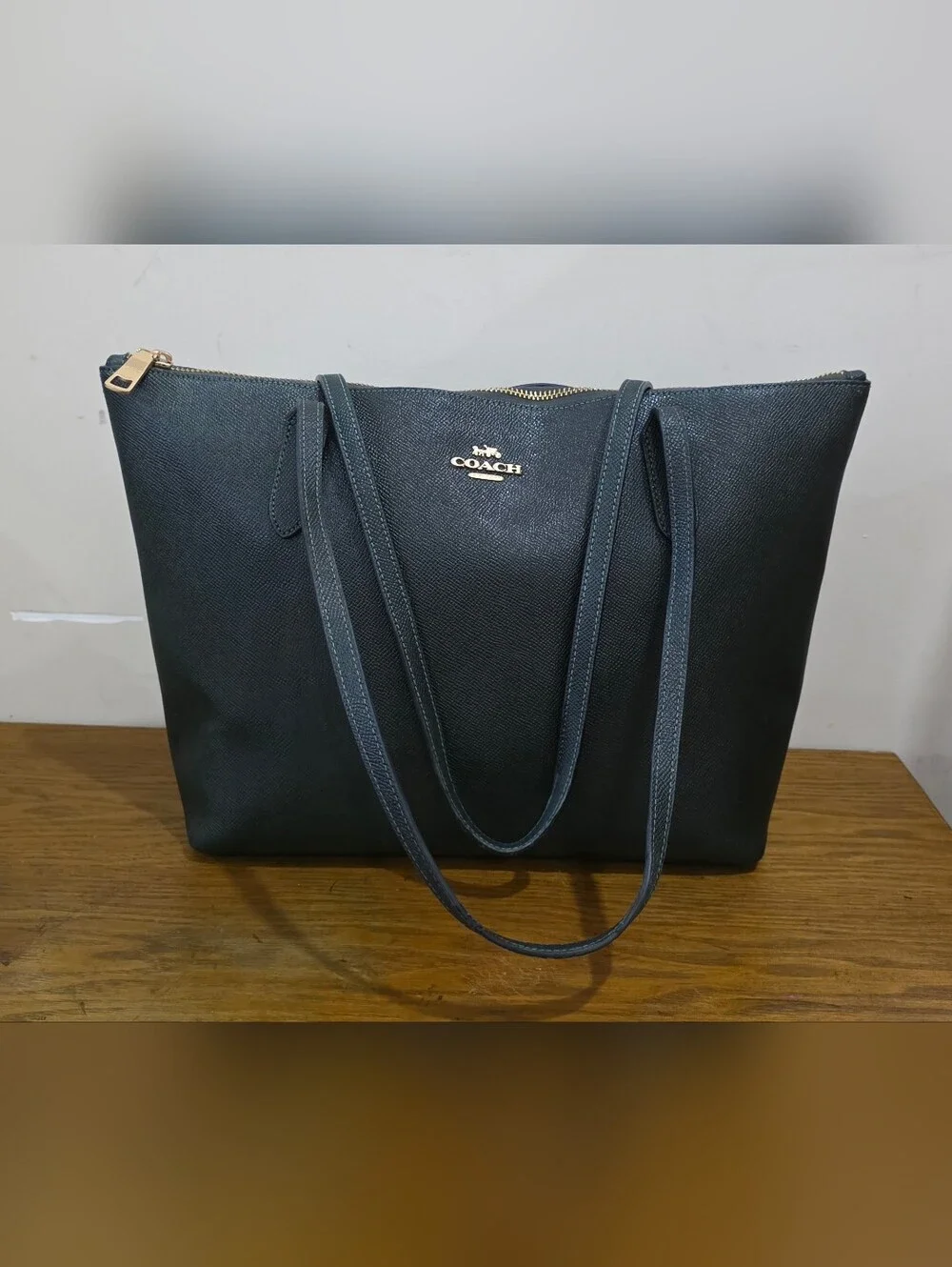 Coach Olive green leather Tote bag
